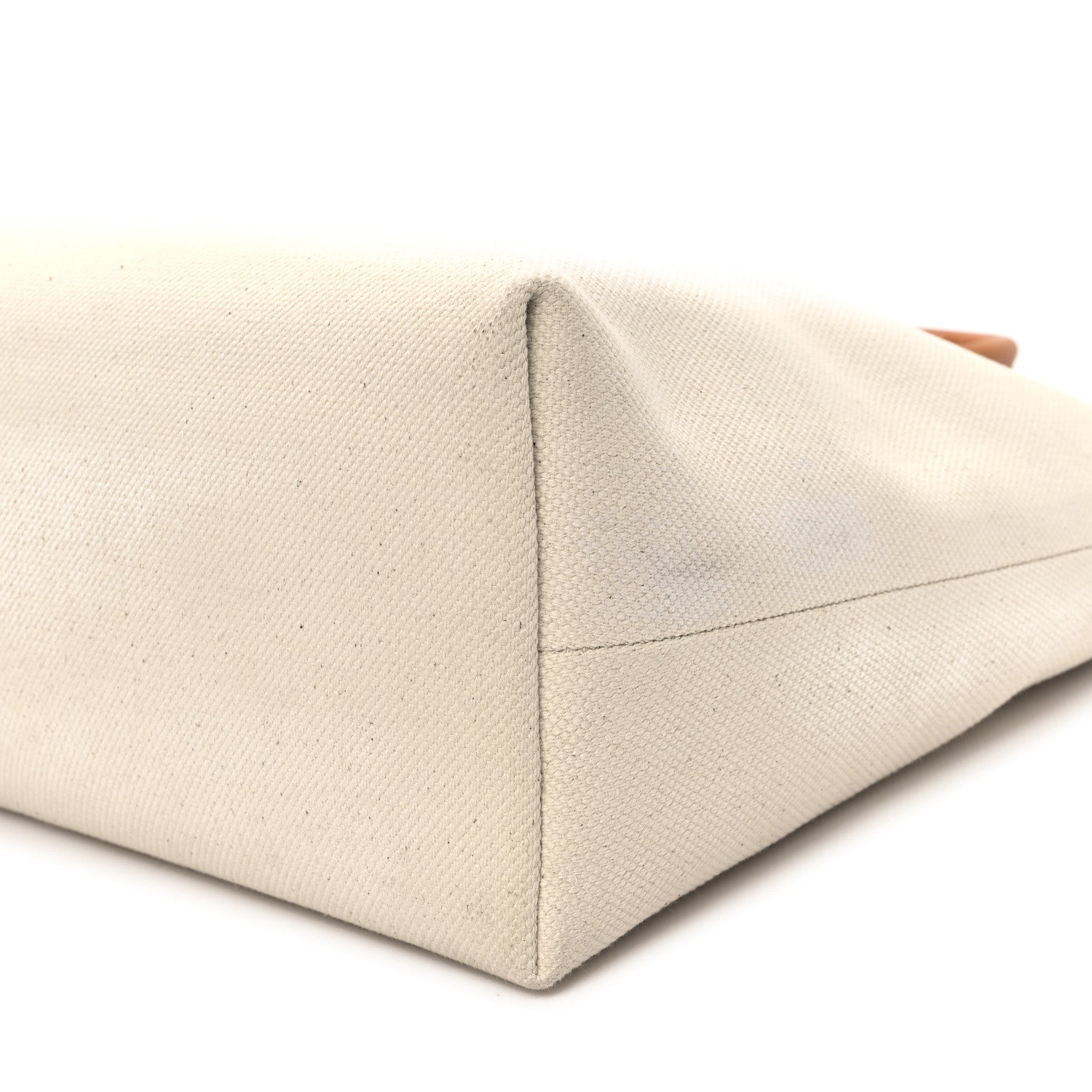 Celine Canvas Calfskin Horizontal Cabas Natural Tan 9 of 10