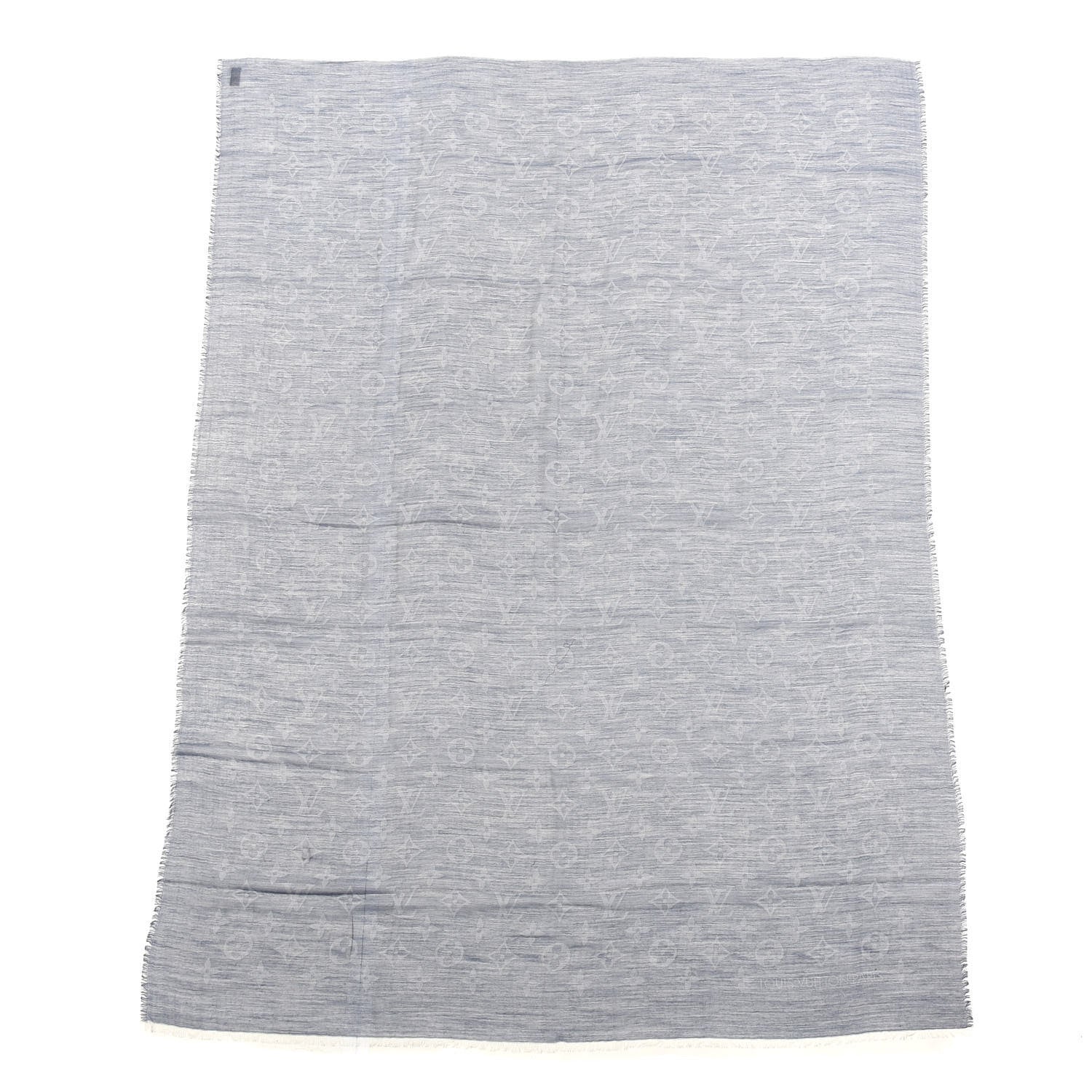 Louis Vuitton Wool Cotton Silk Daily Monogram Stole Denim 1 of 3