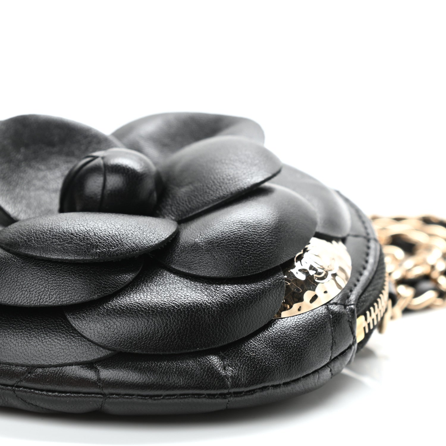 Chanel Lambskin Mini Camellia Bouquet Clutch With Chain Black 10 of 11
