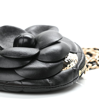 Chanel Lambskin Mini Camellia Bouquet Clutch With Chain Black 10 of 11