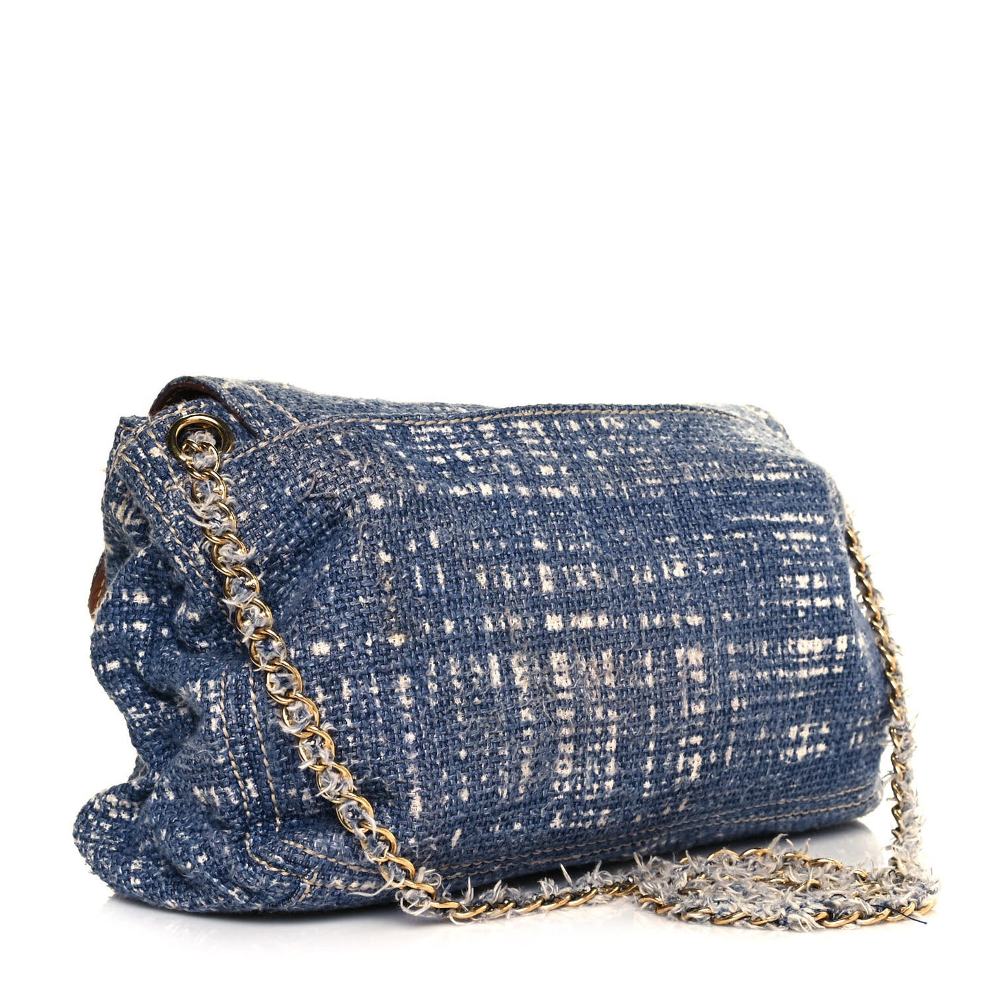 Tweed Medium Shoulder Bag Blue