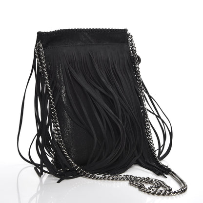 Stella McCartney Shaggy Deer Fringe Flat Crossbody Black 3 of 8