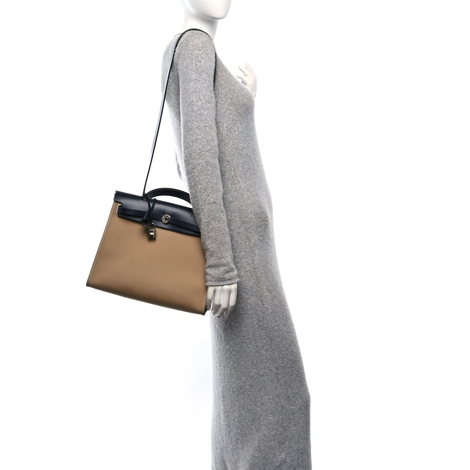 Hermes Vache Hunter Toile Herbag Zip 31 PM  Trench Bleu Indigo 2 of 10