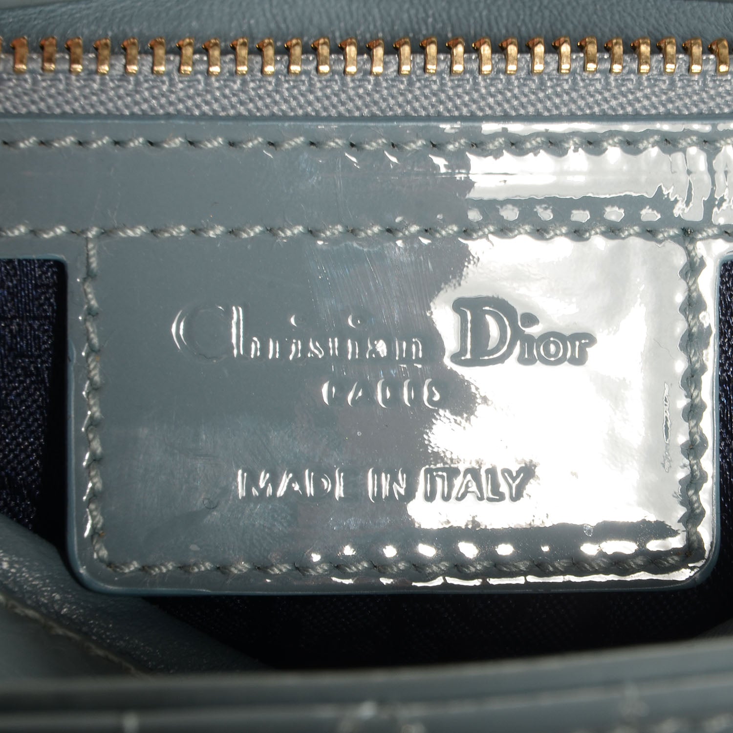 Christian Dior Patent Cannage Medium Lady Dior Blue 5 of 9