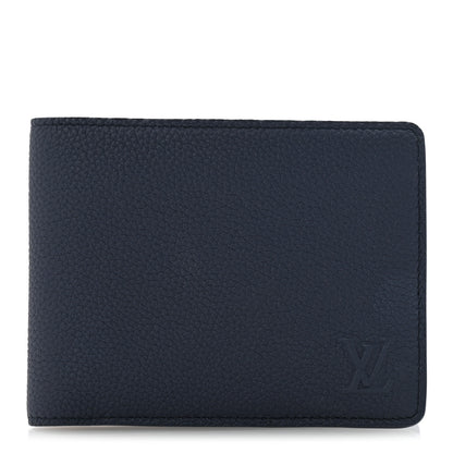 Louis Vuitton Grained Calfskin Multiple Wallet Navy 1 of 6