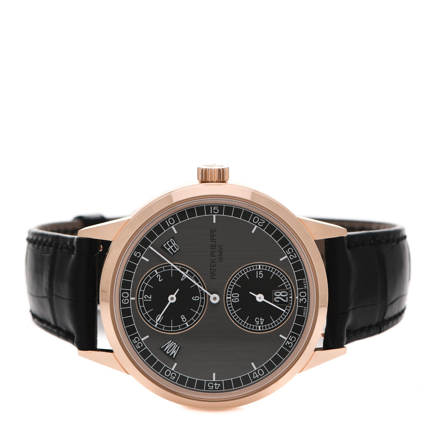 Patek Philippe 18K Rose Gold Alligator 40.5mm Annual Calendar Regulator Display Automatic Watch Graphite 5235/50R 2 of 5