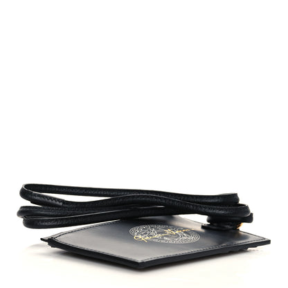 Versace Calfskin Logo Medusa Lanyard Wallet Black 4 of 6