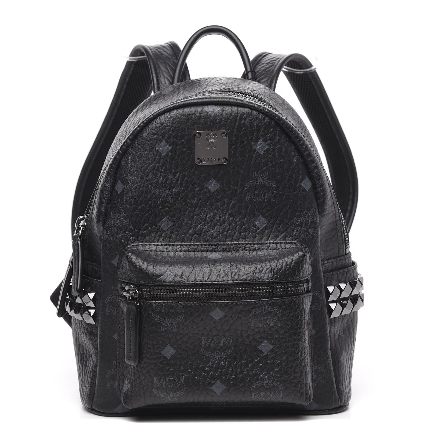 MCM Visetos Side Stud Mini Stark Backpack Black 1 of 8