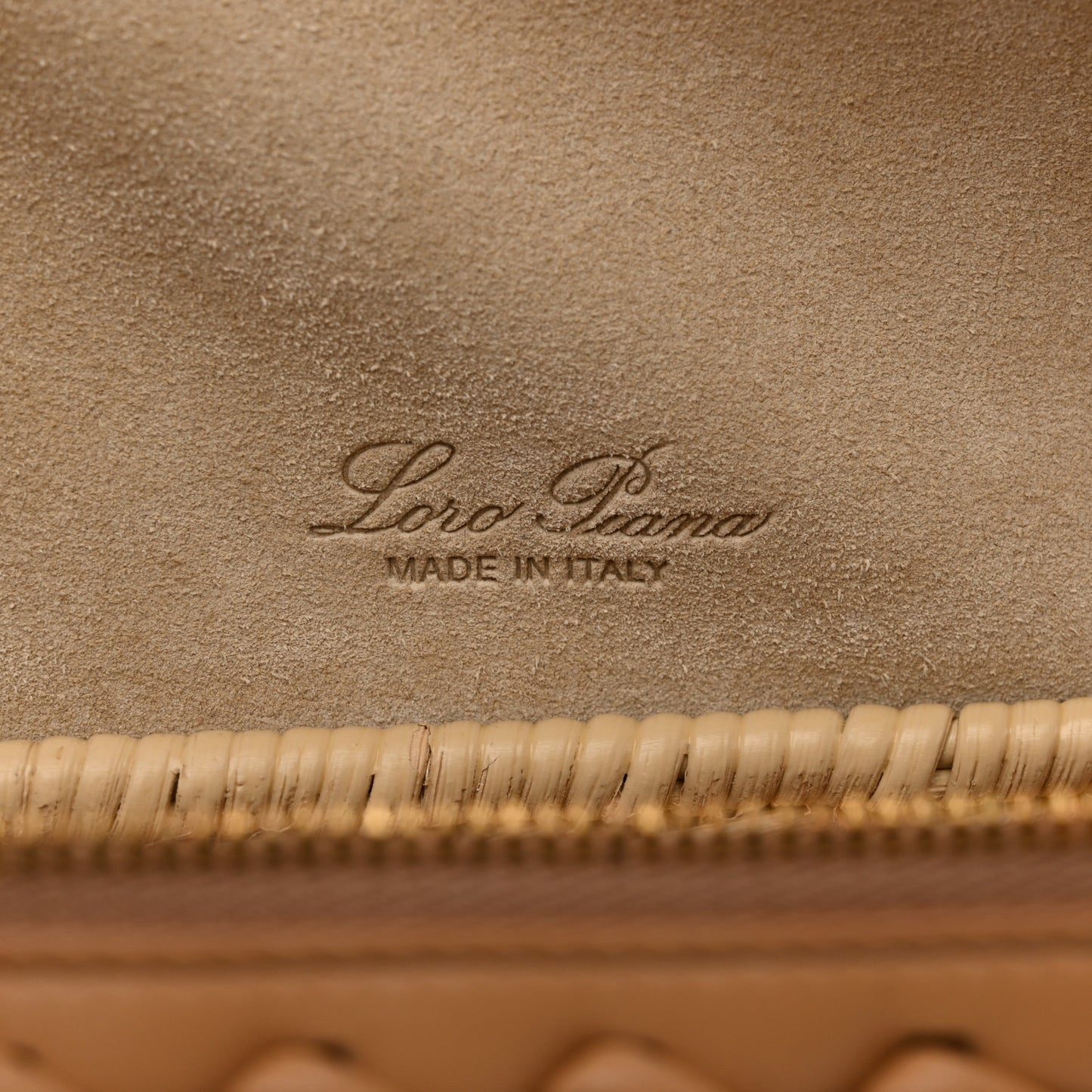 Wicker Calfskin L19 Extra Pocket Pouch Natural