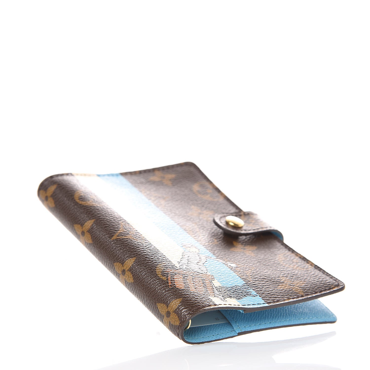 Louis Vuitton Monogram Groom Small Ring Agenda Cover Blue 4 of 7