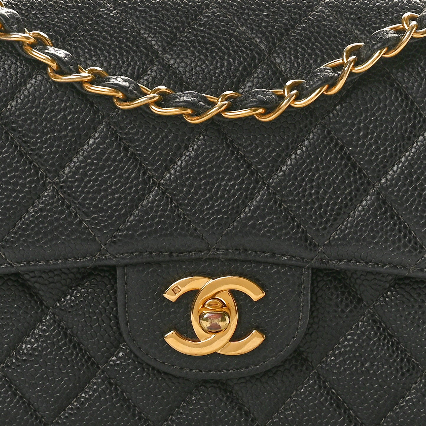 Caviar Quilted Small Double Flap Black