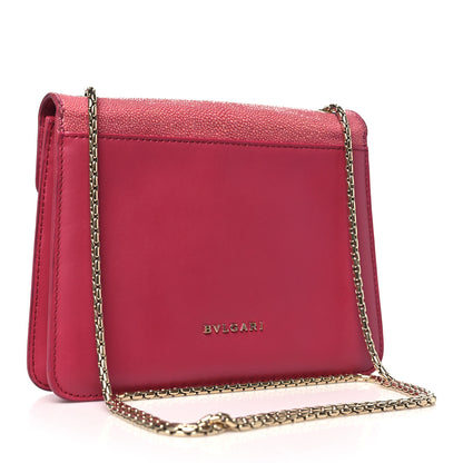 Bulgari Calfskin Galuchat Serpenti Forever Crossbody Bag Pink 3 of 11