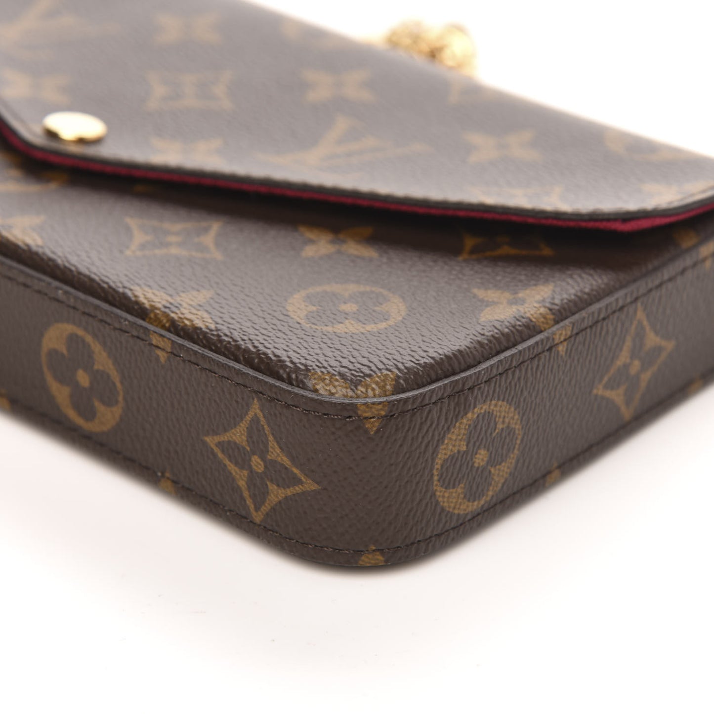 Monogram Pochette Felicie Chain Wallet Fuchsia