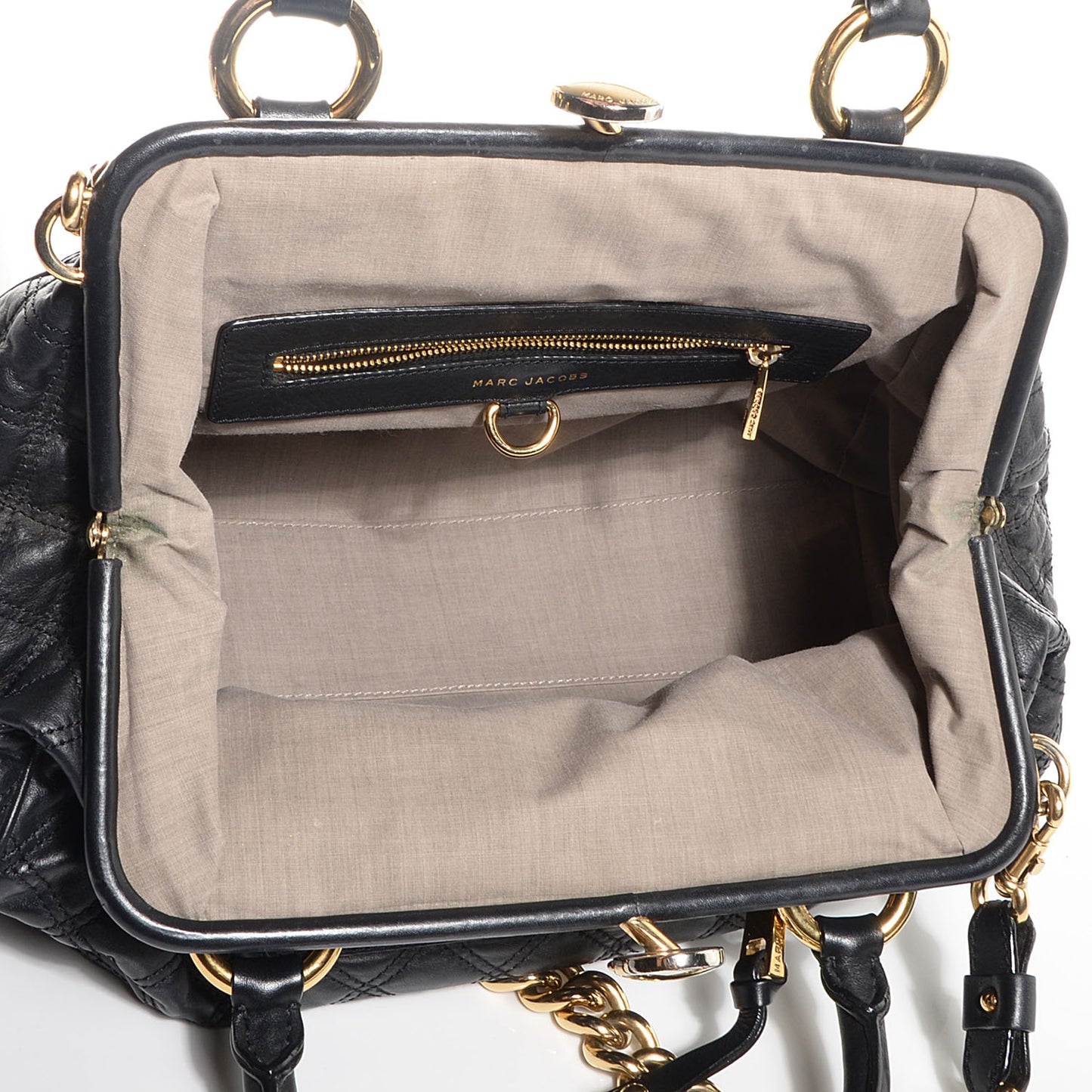 Quilted Leather Stam Black