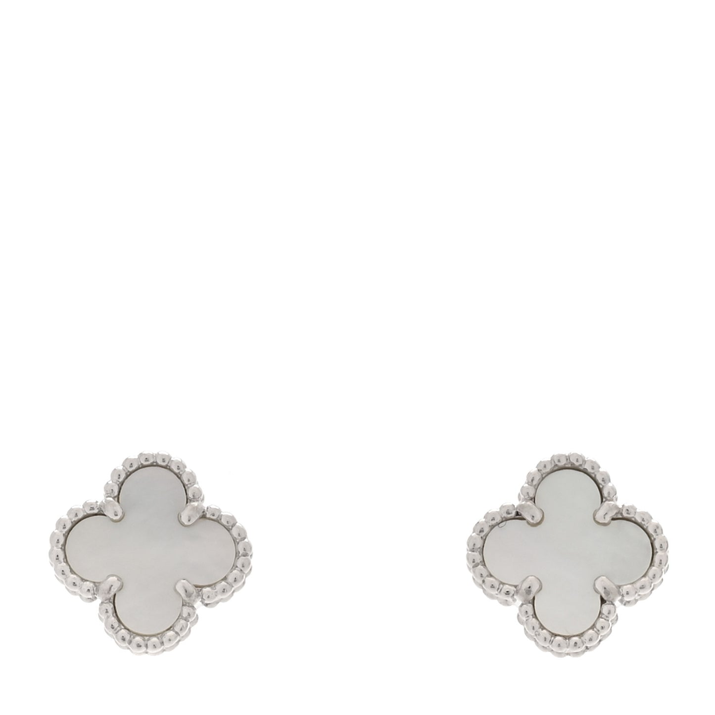 18K White Gold Mother of Pearl Sweet Alhambra Earrings