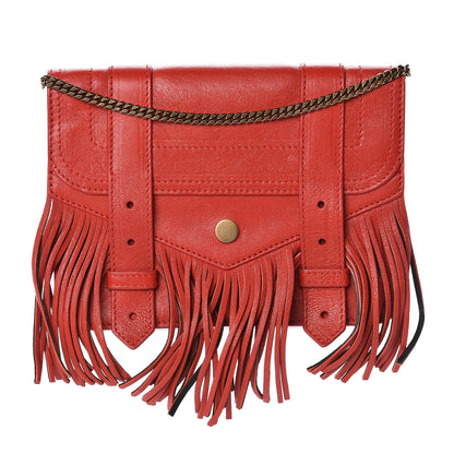 Proenza Schouler Lambskin PS1 Fringe Chain Wallet Red 1 of 8