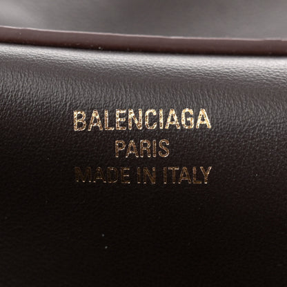 Balenciaga Shiny Calfskin Ostrich Embossed Medium Rodeo Top Handle Handbag Brown 7 of 10