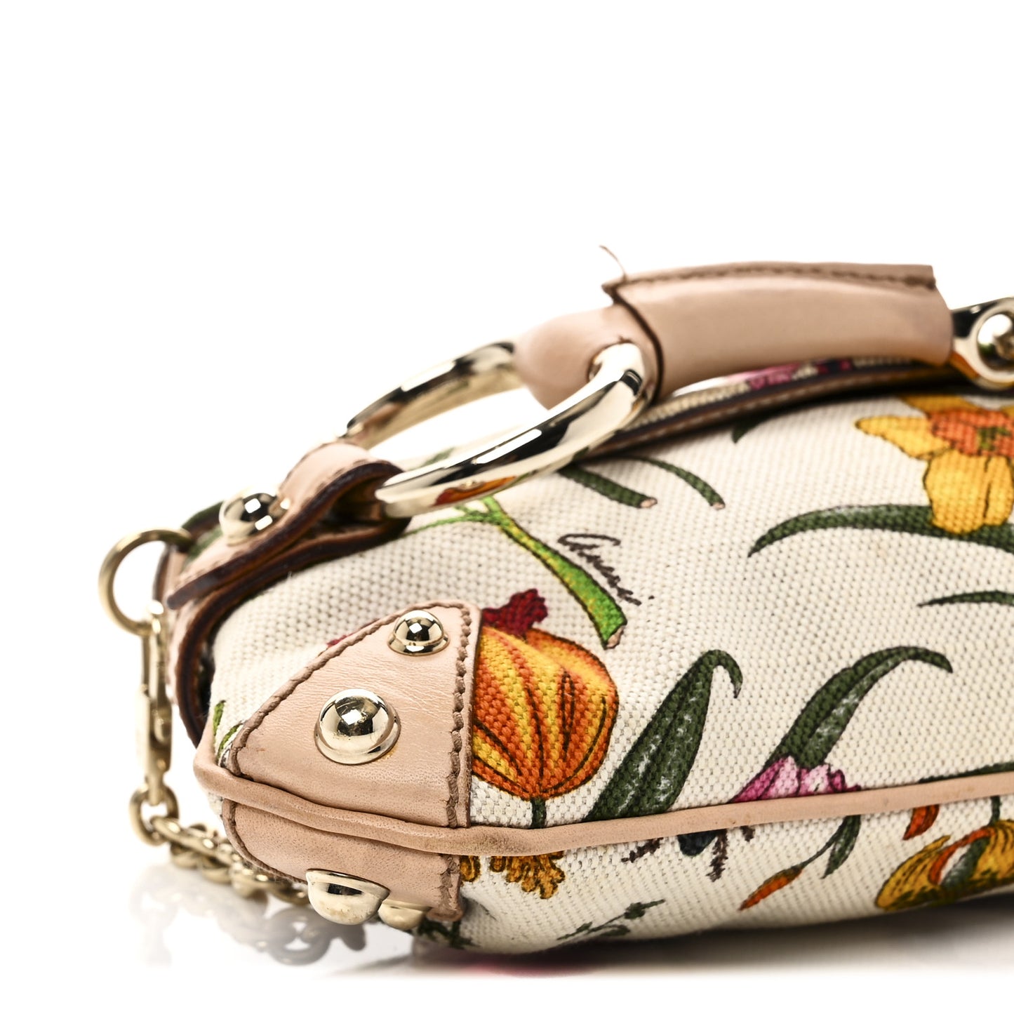 Canvas Flora Floral Horsebit Clutch