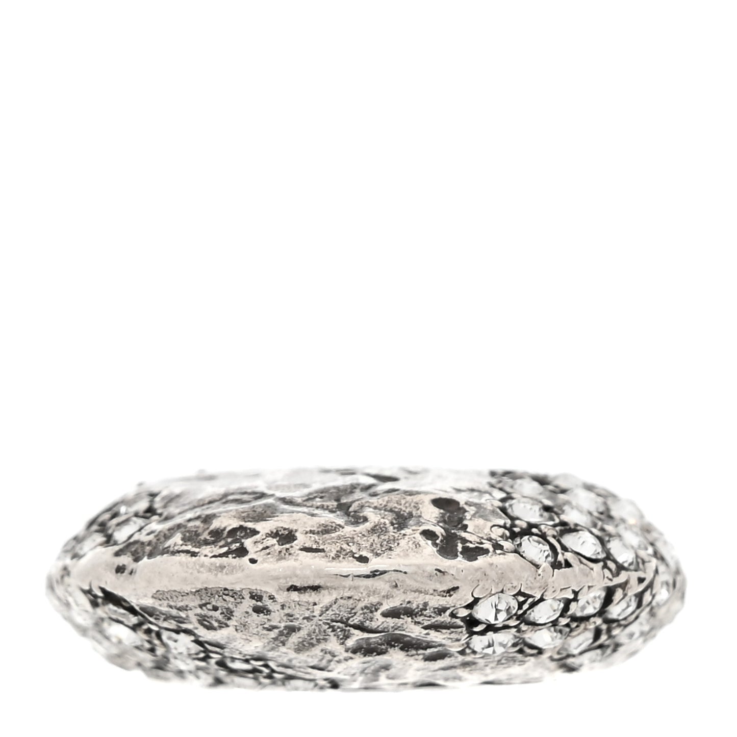 Crystal Bague Oeuf Arty Band Ring 53 6.5 Silver