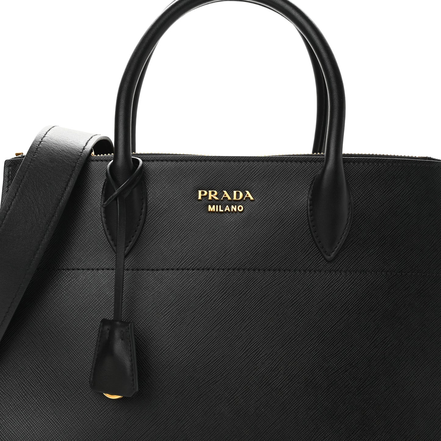 Saffiano City Calfskin Greche Paradigme Bag Black