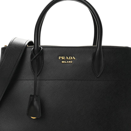 Prada Saffiano City Calfskin Greche Paradigme Bag Black 7 of 10