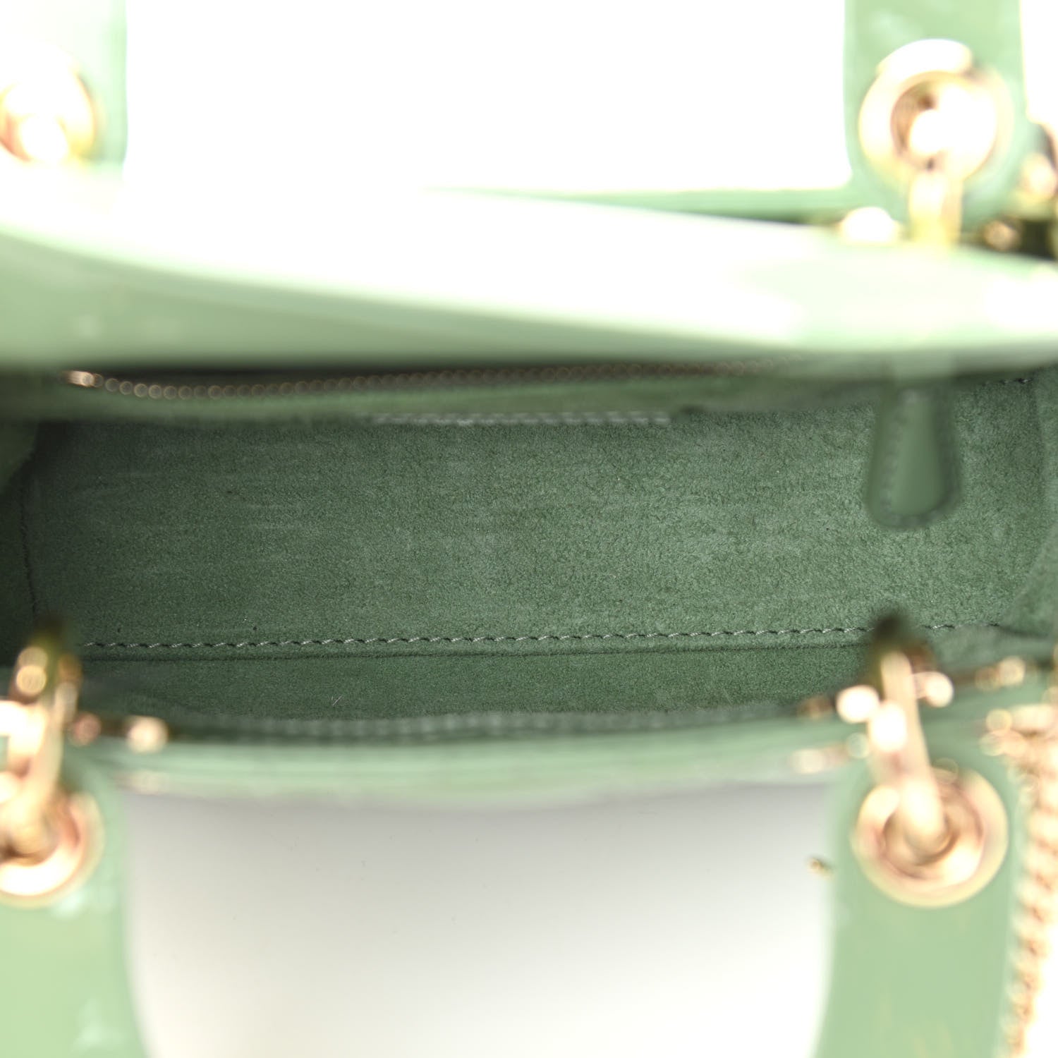 Christian Dior Patent Cannage Mini Lady Dior Mint Green 5 of 9