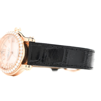 Chopard 18K Rose Gold Alligator Diamond Bezel 30mm Happy Sport Automatic Watch 5 of 8