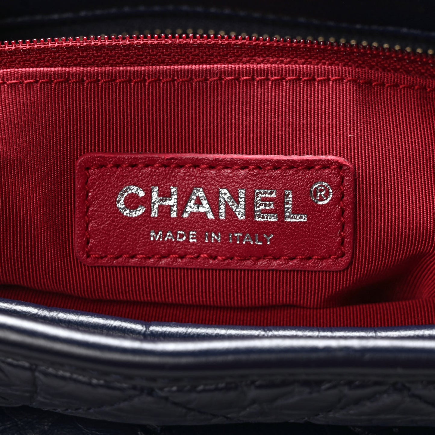 Aged Calfskin Quilted Medium Gabrielle Hobo Dark Navy Blue
