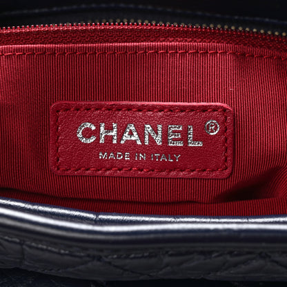 Chanel Aged Calfskin Quilted Medium Gabrielle Hobo Dark Navy Blue 6 of 11