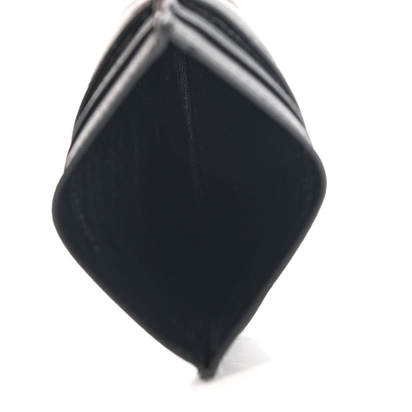 Grain De Poudre Matelasse Chevron Monogram Credit Card Case Black