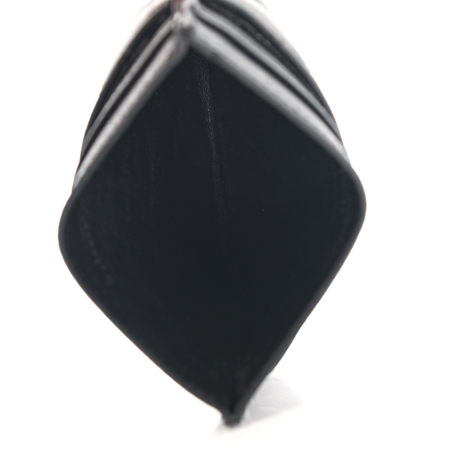 Saint Laurent Grain De Poudre Matelasse Chevron Monogram Credit Card Case Black 5 of 7
