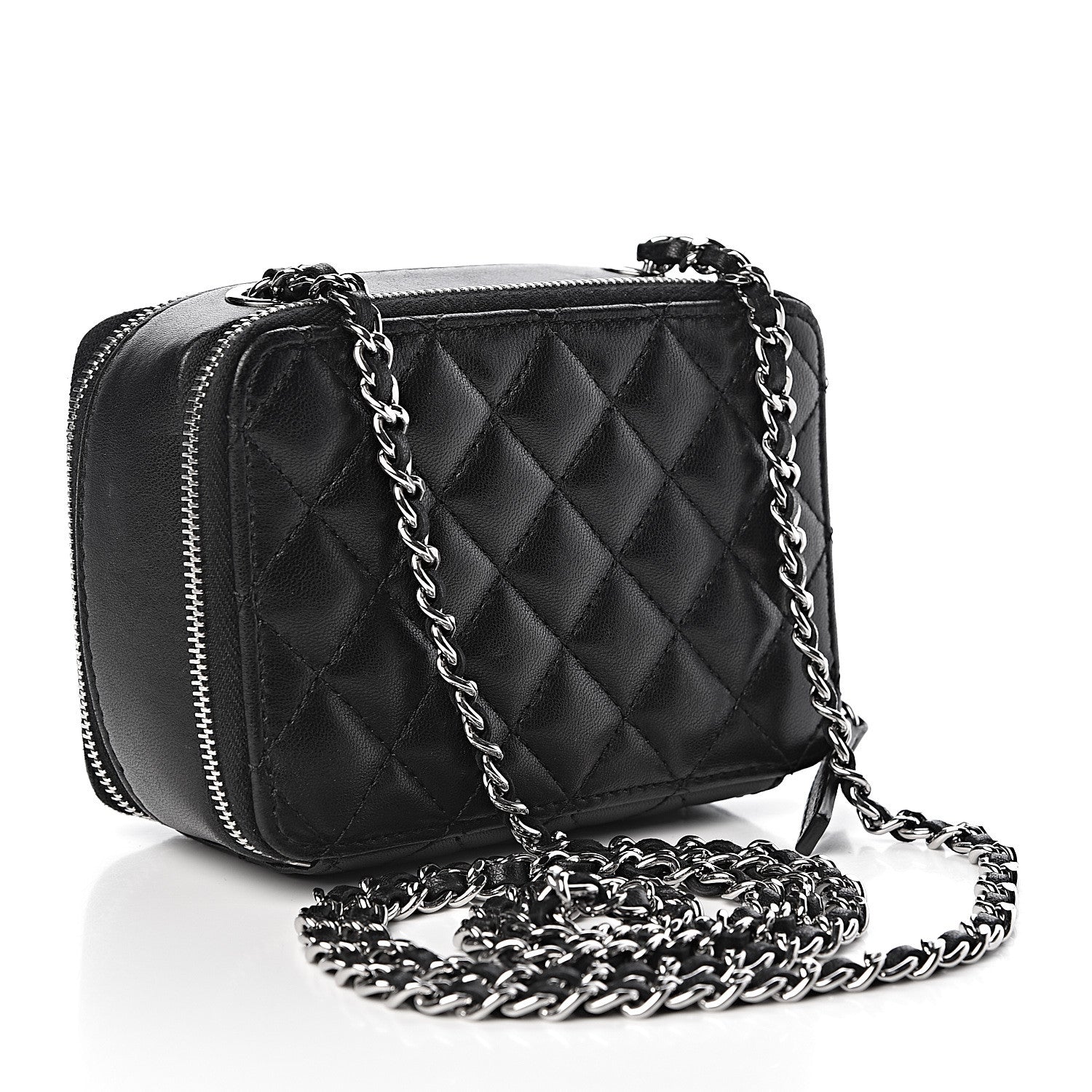 Chanel Lambskin Quilted Small Pocket Box Camera Case Black 3 of 12