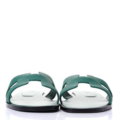 Hermes Epsom Oran Sandals 35.5 Vert Emeraude 2 of 5