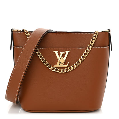 Louis Vuitton Calfskin Lock and Walk Bucket Cognac 1 of 10