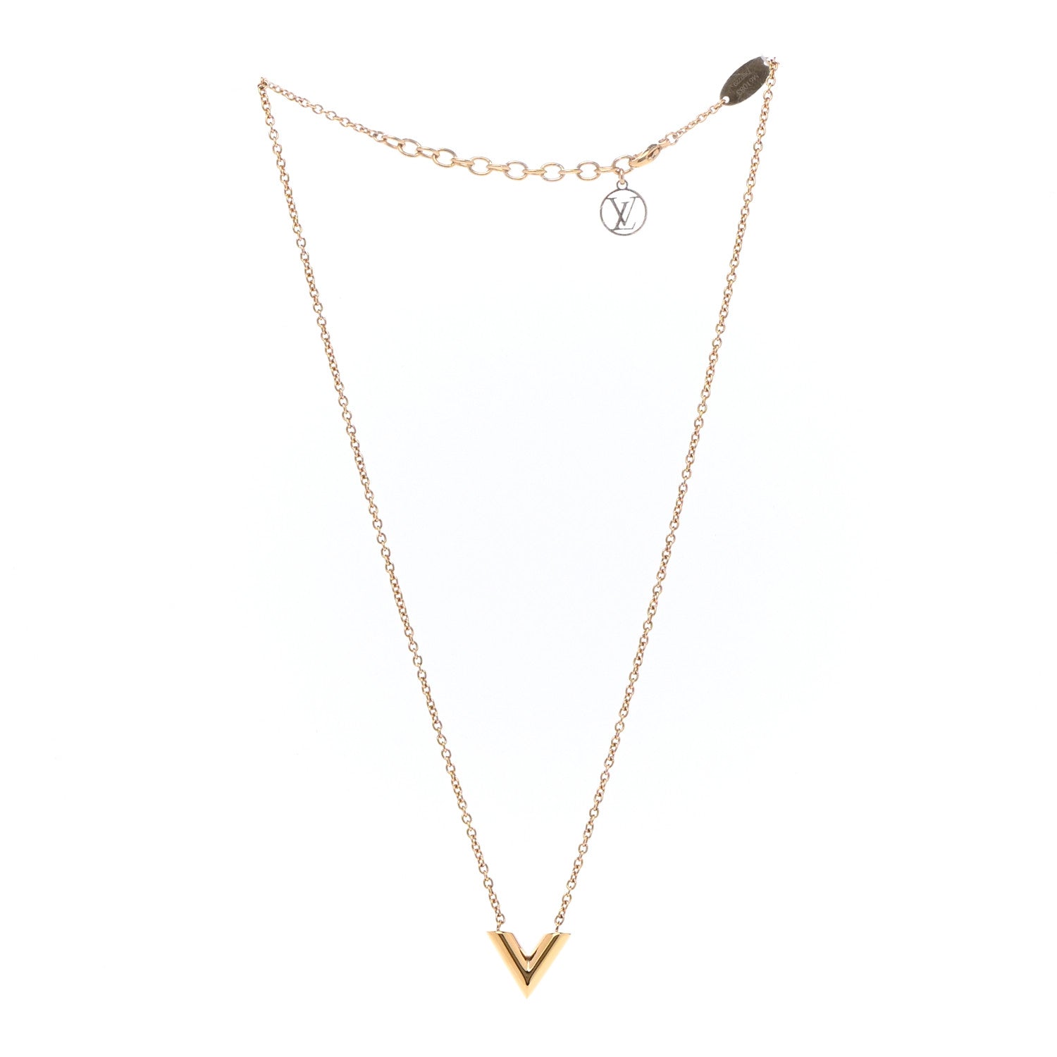 Louis Vuitton Essential V Necklace Gold 4 of 7