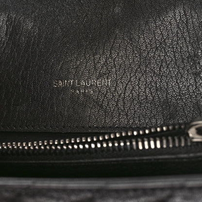 Saint Laurent Sheepskin Matelasse Chevron Monogram Medium College Bag Black 6 of 11
