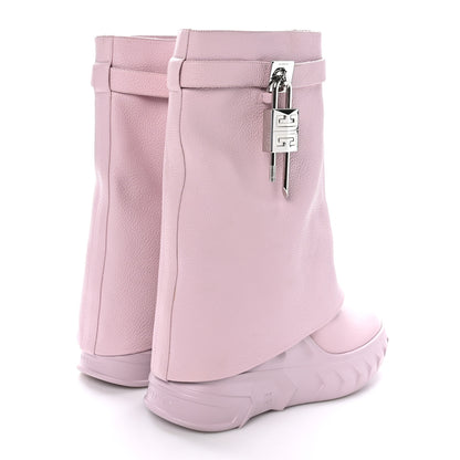 Givenchy Grained Calfskin Shark Lock Biker Ankle Boots 40 Pink 4 of 8