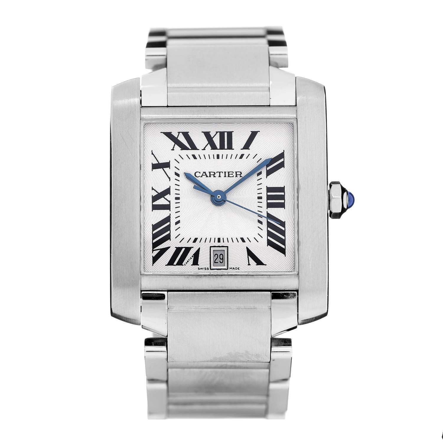 Cartier Stainless Steel 28mm Tank Francaise Automatic Watch 1 of 8