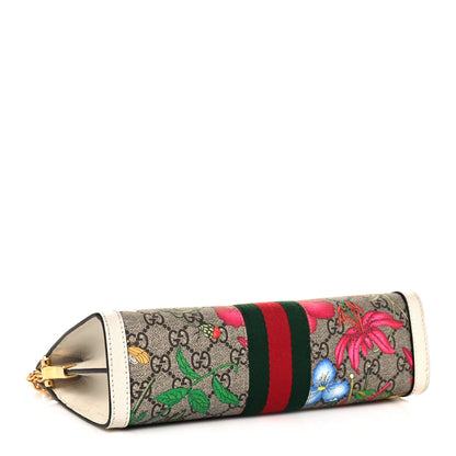 Gucci GG Supreme Monogram Flora Web Small Ophidia Chain Shoulder Bag White 3 of 13