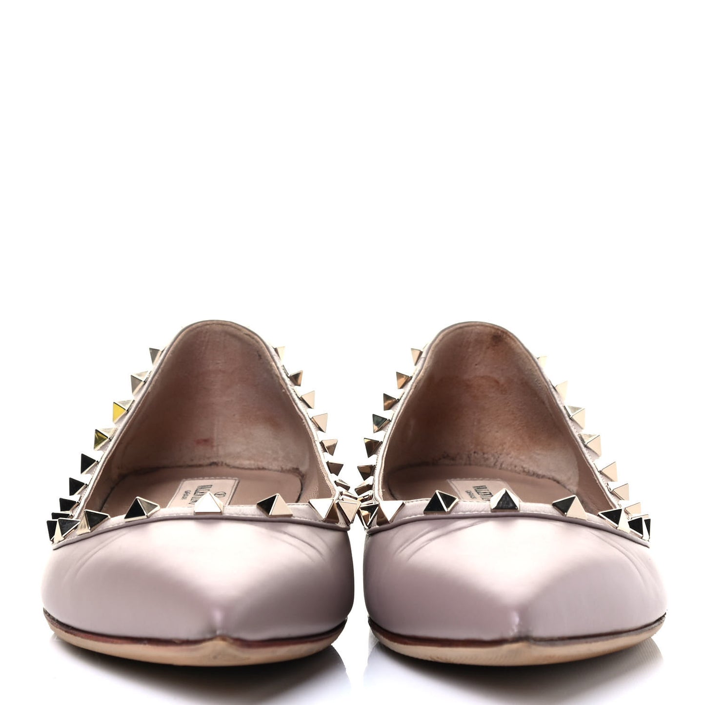 Nappa Rockstud Ballerina Flats 39.5 Poudre