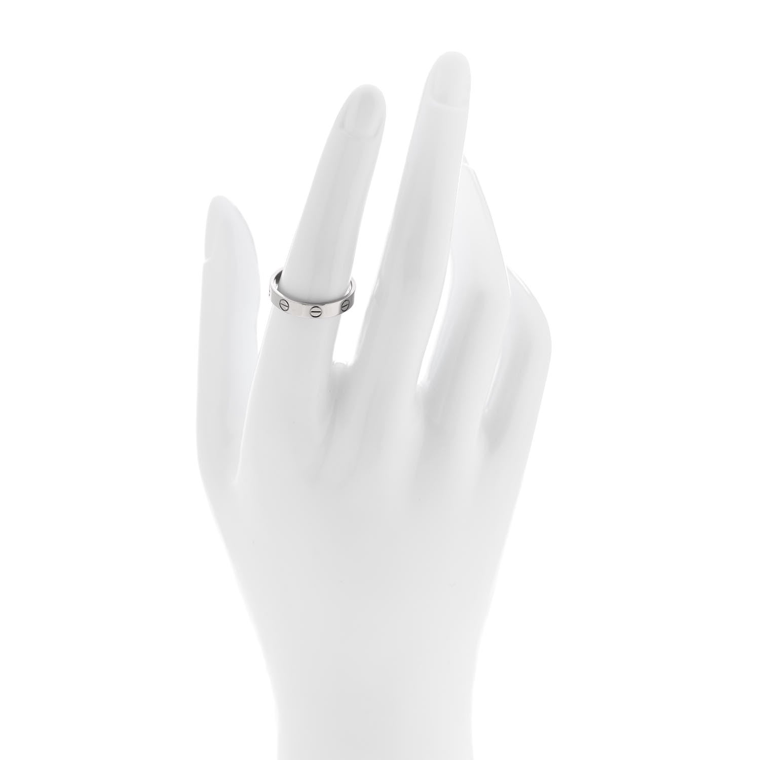 Cartier 18K White Gold 3.5mm LOVE Wedding Band Ring 54 7 2 of 5