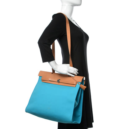 Hermes Toile Vache Hunter Herbag Zip 39 MM Bleu Azteque 2 of 13