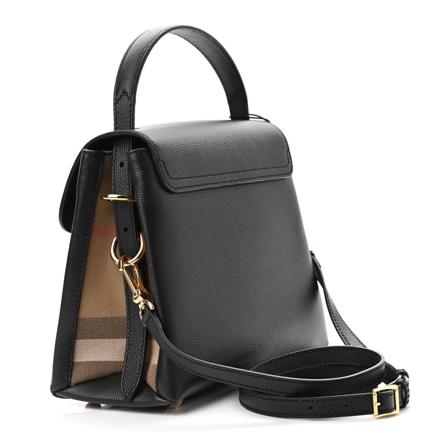 Burberry Derby Calfskin House Check Small Camberley Black 3 of 10