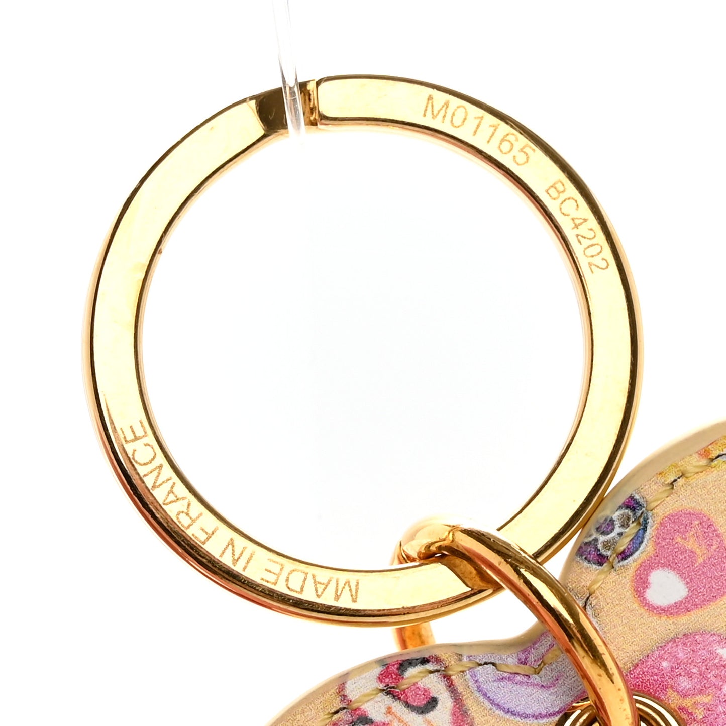 Vernis Degrade Love Lock Heart Key Holder Bag Charm Yellow