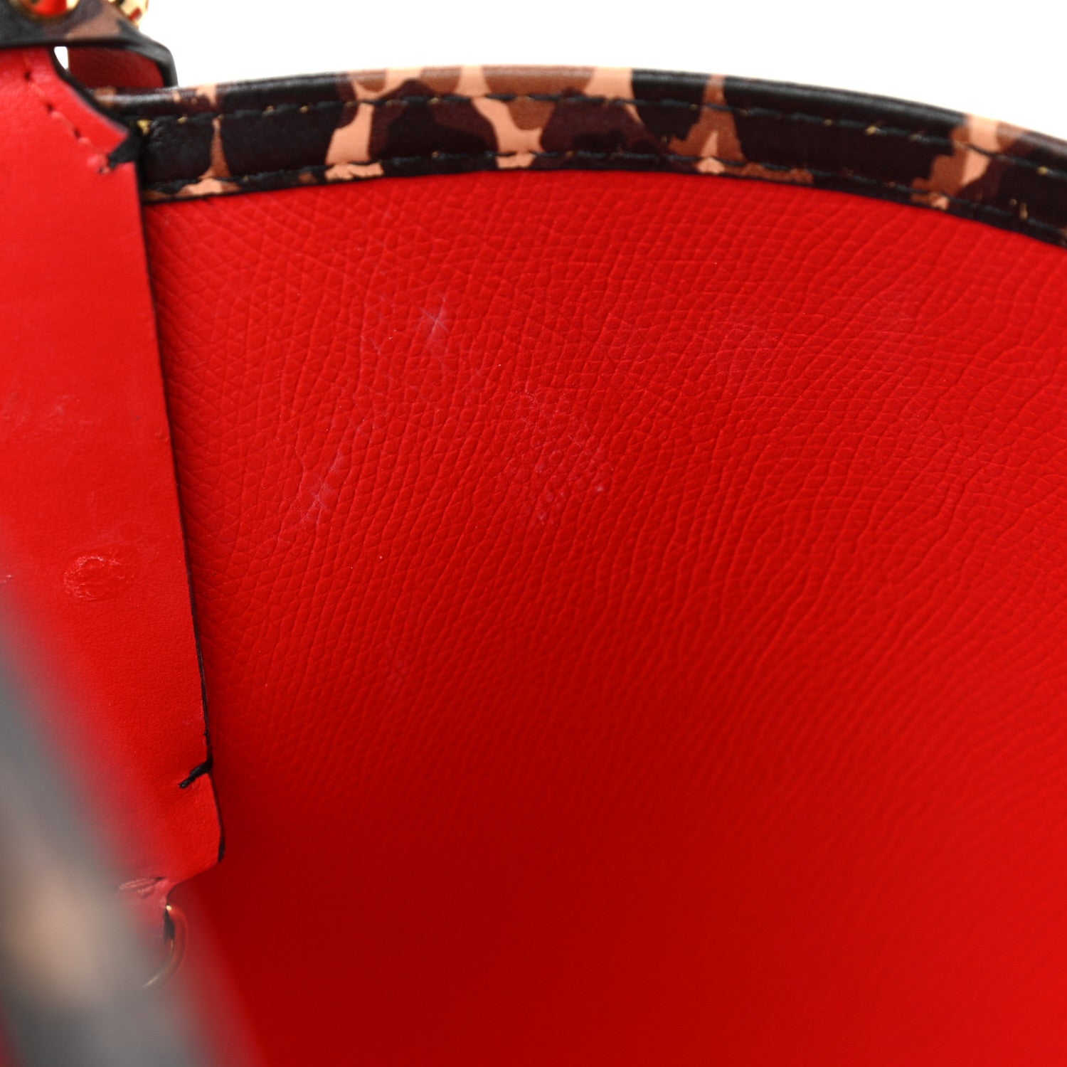 Christian Louboutin Calfskin Leopard Print Spikes Small East West Cabata Tote Brown 12 of 13