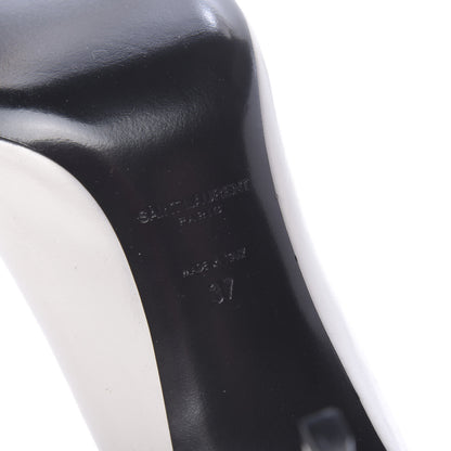 Saint Laurent Calfskin Bi-Color Cap Toe Pumps 37 Porcellana Black 6 of 9