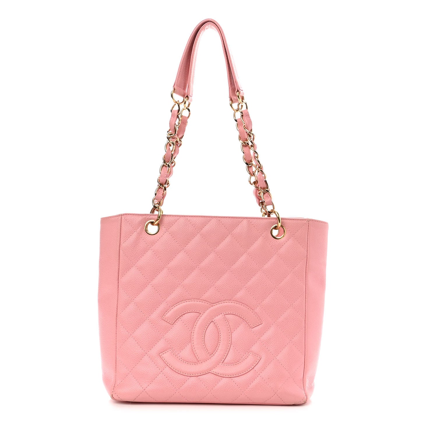 Caviar Quilted Petit Shopping Tote PST Pink