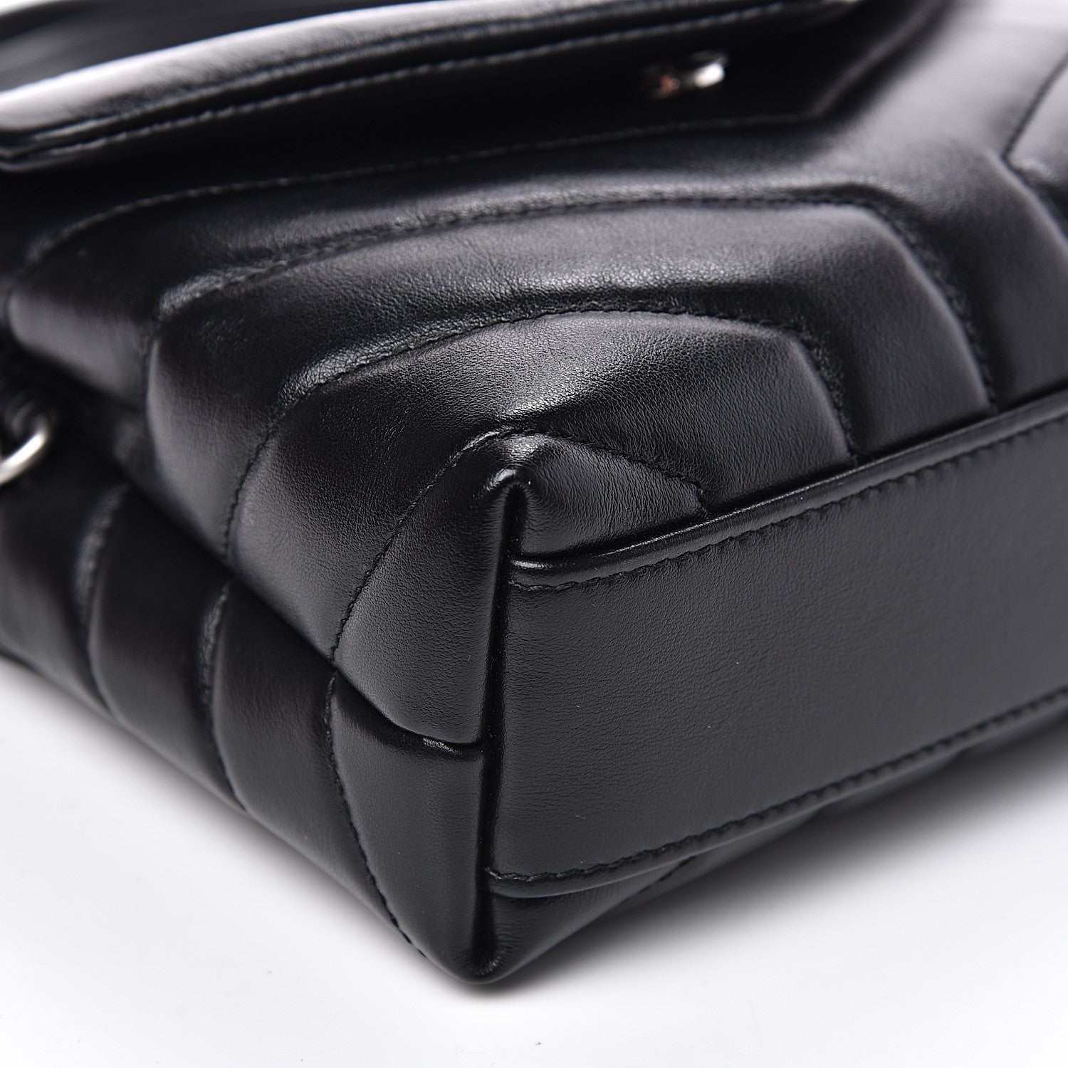 Saint Laurent Calfskin Y Quilted Monogram Toy Loulou Crossbody Bag Black 7 of 12