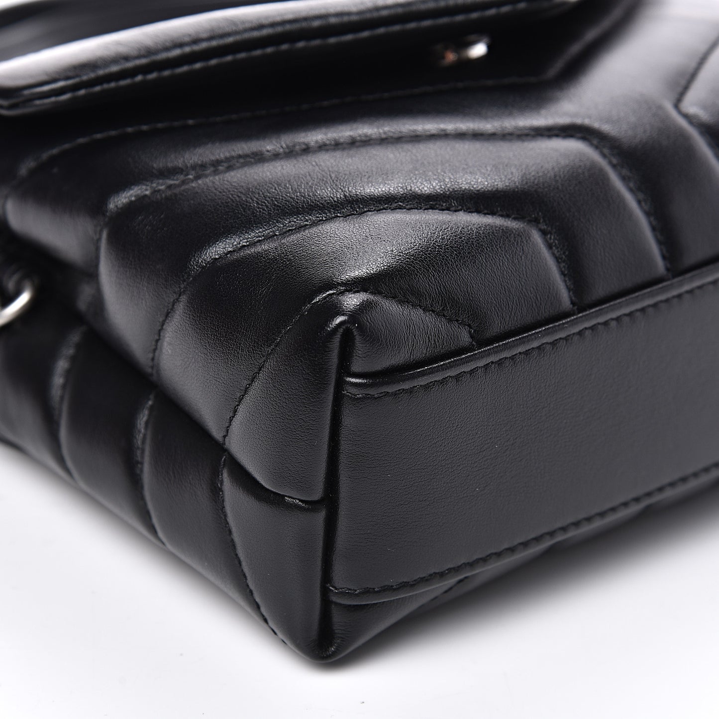 Calfskin Y Quilted Monogram Toy Loulou Crossbody Bag Black