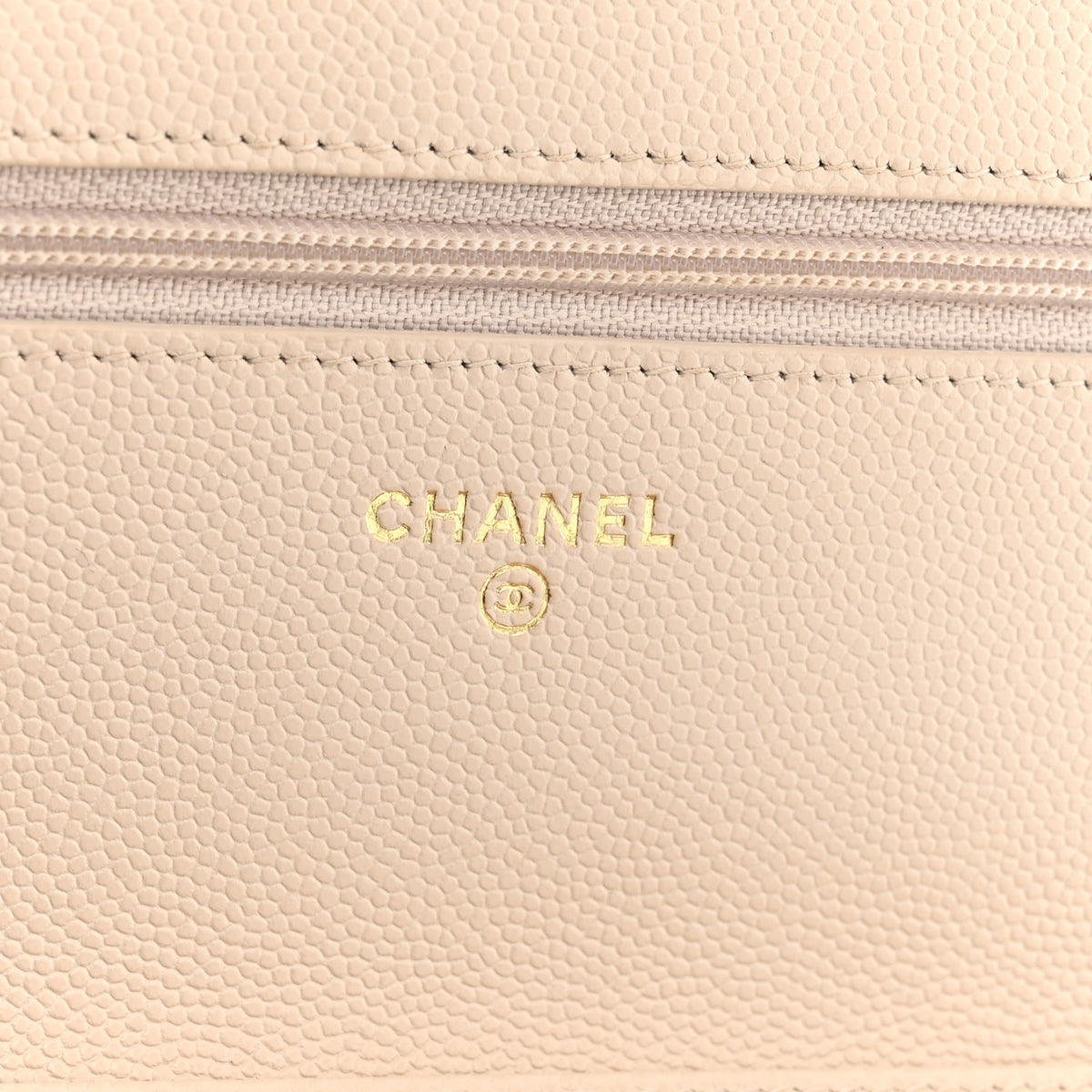 Caviar Quilted Golden Class Wallet On Chain WOC Light Beige